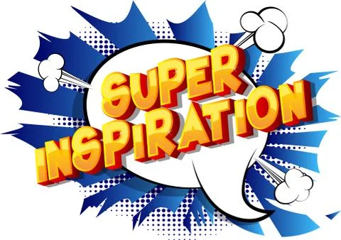Super Inspiration - Vector illustrated comic book style phrase on abstract ba Illustrazione stock