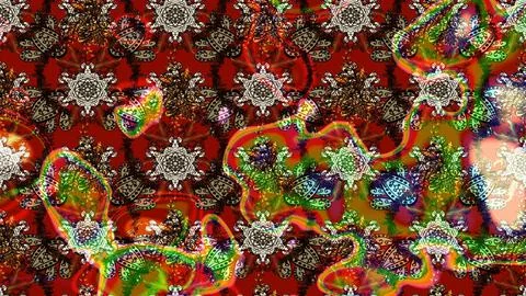 Super interesting pattern with colorful elements Illustrazione stock