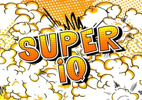 Super IQ - Vector illustrated comic book style phrase. Illustrazione stock