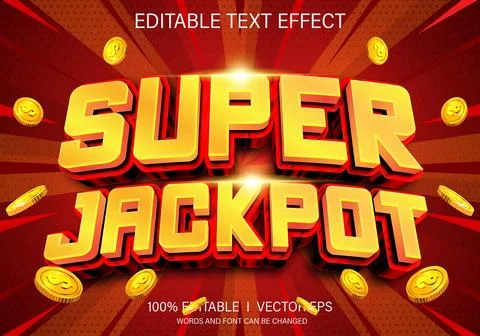 Super jackpot 3d vector text effect with modern style design Stock Illustration