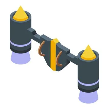 Super jet rocket icon isometric vector. Fire pack 스톡 일러스트