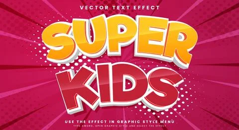 Super kids 3d editable text effect イラスト素材