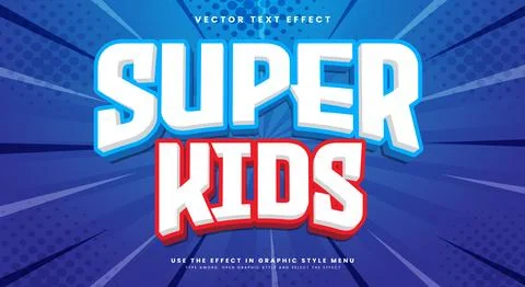 Super Kids 3D Editable text effect Template イラスト素材