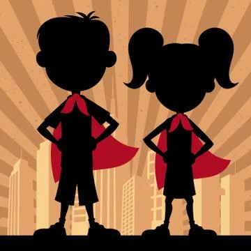 Super Kids  Stock Illustration