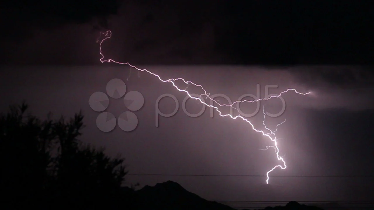 Super lightning strike in slow motion - ... | Stock Video | Pond5