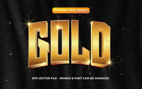 Super luxury gold editable 3d text effect template Stock Illustration