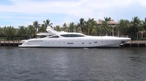 Super Luxury Yachts, Boats, 3D Stock Footage