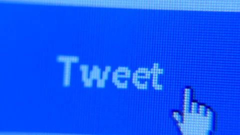 Super Macro Dolly to Click on Twitter Tweet Button Stock Footage 157685486