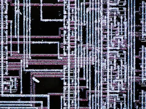 Super-macro image of electronic component. Digital microscope Foto stock