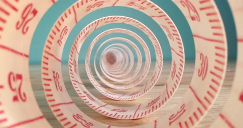 Super macro shot of a measuring tape into a roll of sewing and colored thread on Stock Footage 239568250