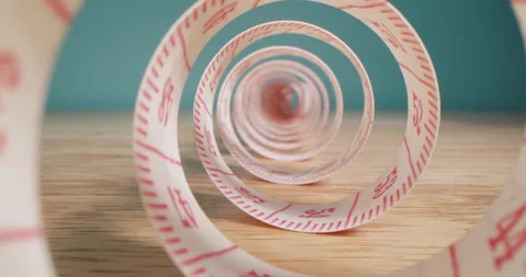Super macro shot of a measuring tape into a roll of sewing and colored thread on Stock Footage 241533084