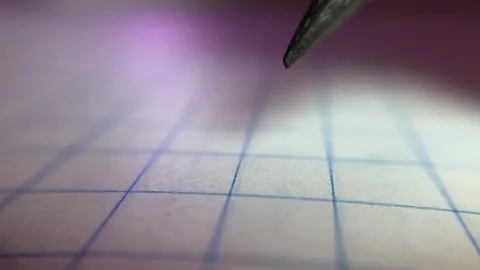 Super macro shot of pencil drawing check mark Stock Footage 130803088