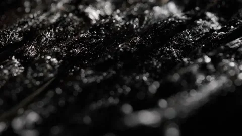 Super macro shot of Vanilla beans textured surface, spot of lights passing Stock Footage 230376856
