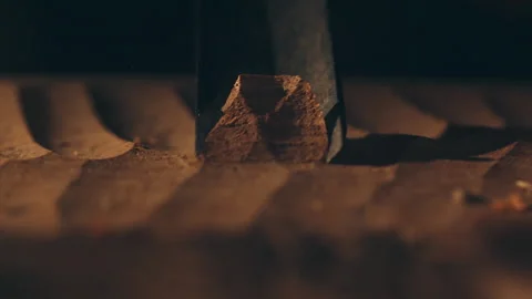 Super Macro Wood Carving with Chisel, Extreme Detail 4K craftsmanship Stock Footage 328319550
