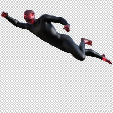 Super man hero of the red rubber Stock Illustration