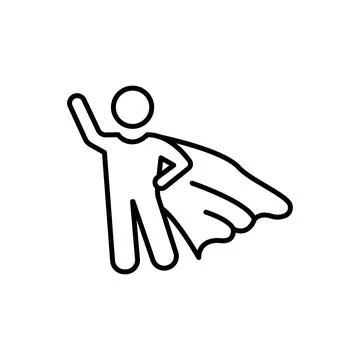 Super man icon in thin line style Vector illustration graphic design Stock Illustration