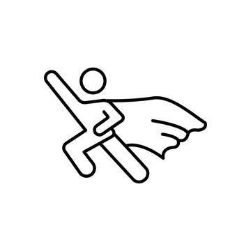 Super man icon in thin line style Vector illustration graphic design Stock Illustration