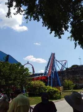 Super man roller coaster Stock-Fotos
