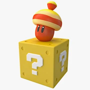 3D Model: Super Mario Acorn Block Figure #90880265 | Pond5