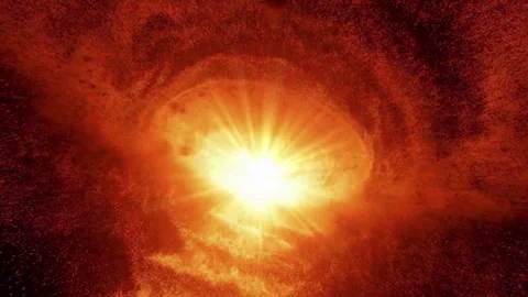 Super massive supernova explosive core expanding in deep space. Stock Footage 338276686