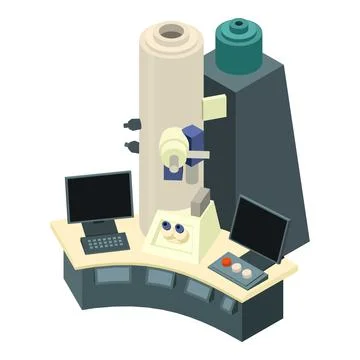 Super microscope icon, isometric style Illustrazione stock
