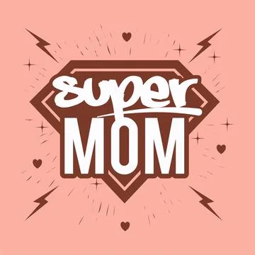 Super Mom Bold Modern Typography Ilustración de archivo
