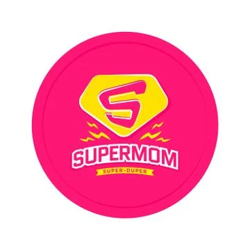 Super mom emblem Stock Illustration