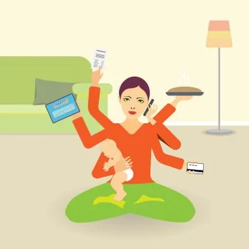 Super Mom Stock Illustration