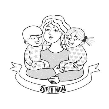 Super mom vector illustration Stock Illustration