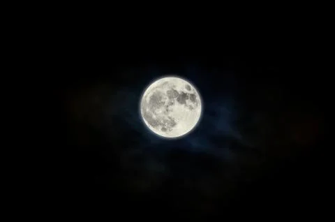 Super Moon 2016, bright, cloudy colored sky, close up Stock Photos