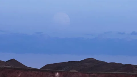 Super moon on the background of mining production. Stock Footage 91588596