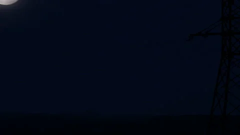 Super moon on the background of mining production. Stock Footage 93557956