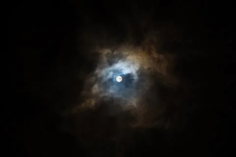 Super Moon in Cloudy Sky Stock Photos