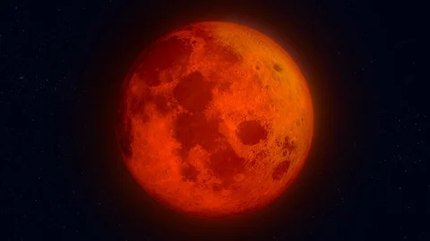 Super Moon Lunar Eclipse 3D Animation Stock Footage 101456377