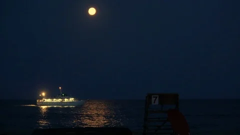 Super Moon Rising Stock Footage 99702739