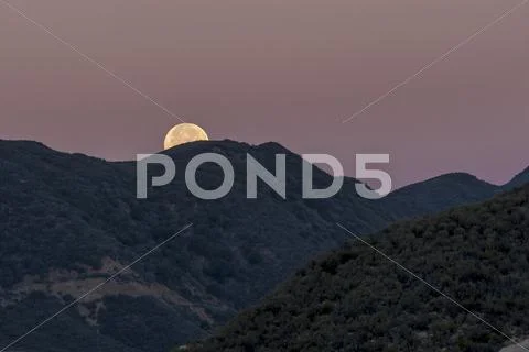 Super Moon Setting Stock Photos