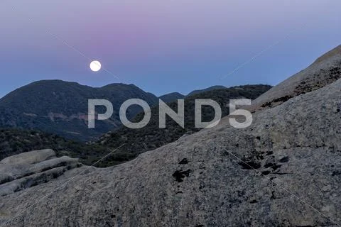 Super Moon Setting Stock Photos