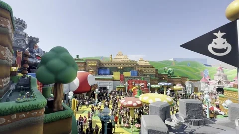 Super Nintendo World at Universal Studios in Hollywood Stock Footage 246015558