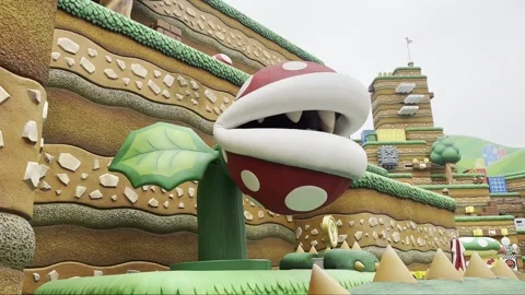 Super Nintendo World at Universal Studios in Hollywood Stock Footage 246015656