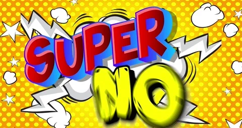 Super No. Comic Book Words Stock Footage 166329389