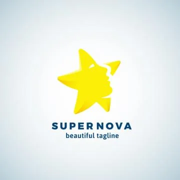 Super Nova Abstract Vector Sign, Emblem or Logo Template. Star Silhouette as a Stock Illustration