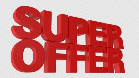 Super Offer 3D Text Animation Stock Footage 137908146
