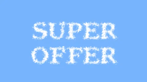 Super Offer cloud text effect sky isolated background Stock Footage 139636210
