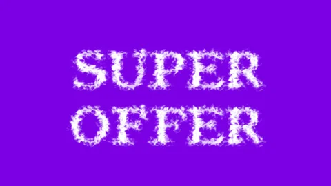 Super Offer cloud text effect violet isolated background Stock Footage 139636227