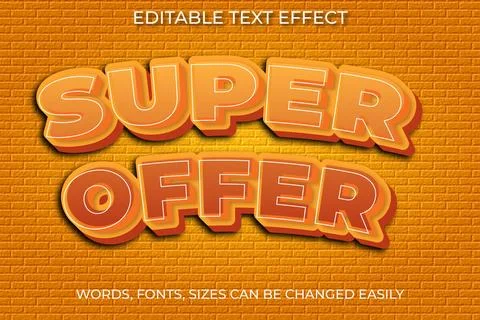 Super offer  editable text effect Stock Illustration