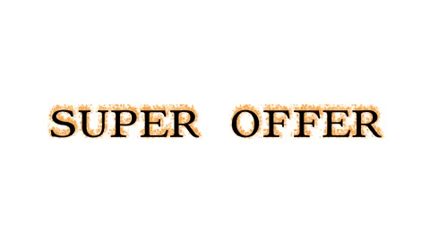 Super Offer fire text effect white isolated background Stock Footage 138071841