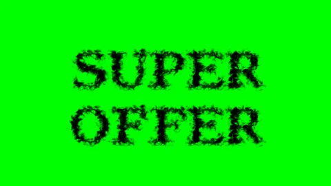 Super Offer smoke text effect green isolated background Stock Footage 139615488