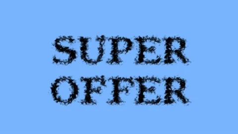 Super Offer smoke text effect sky isolated background Stock Footage 139615565