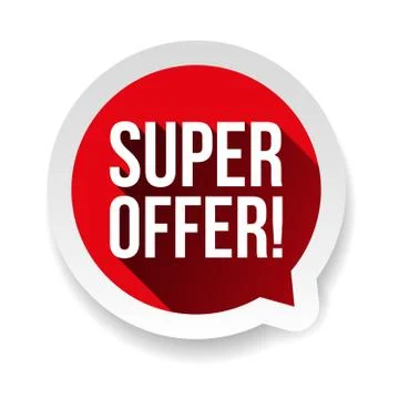 Super Offer sticker speech bubble red Stock Illustration