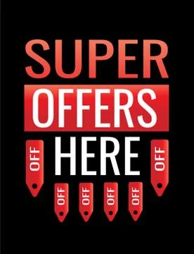 Super offers here Stock-Illustration